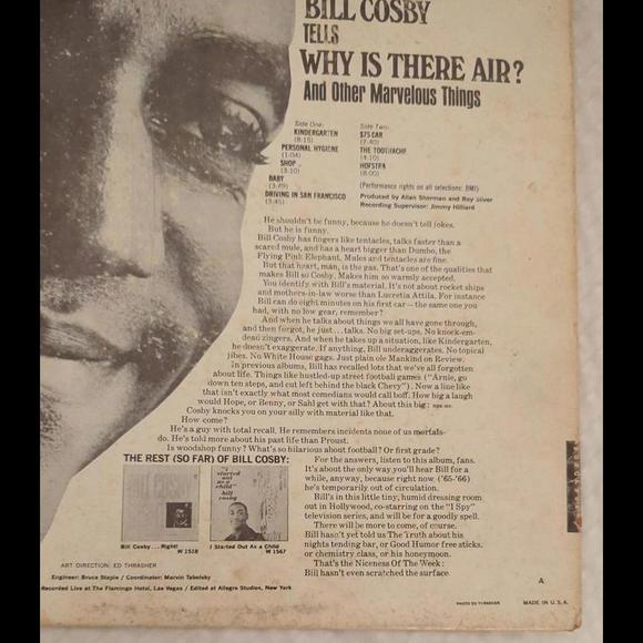 Bill Cosby/Why Is There Air? 12" Vintage LP - Picture 6 of 10